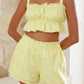Ruffled Square Neck Cami and Shorts Set - Enfance-Heureuse