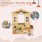 Wooden Outdoor Playhouse For Children With Work Doors, Windows, Mailbox, Flower Pot Stand - Enfance-Heureuse