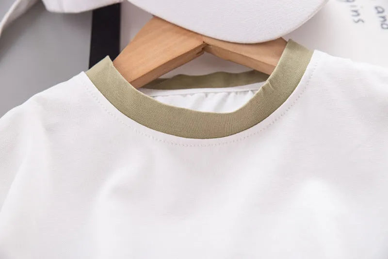 T-shirt Suspender Shorts Two-piece Set - Enfance-Heureuse