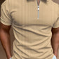 Men's Full Size Collared Neck Short Sleeve Polo Plus Size - Enfance-Heureuse