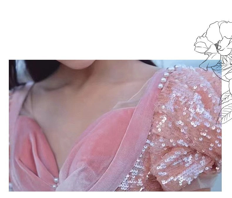 Pink Evening Dress For High End Luxury Women - Enfance-Heureuse