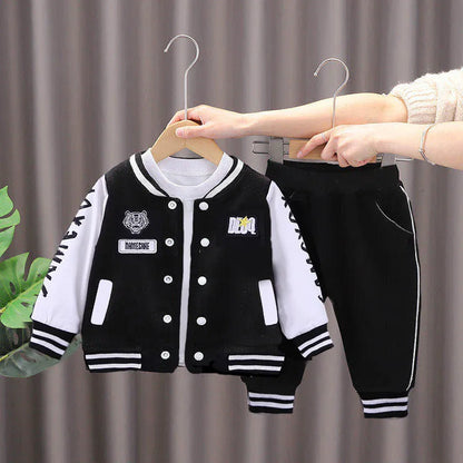 Boys Baseball Jacket Korean Two-piece Set - Enfance-Heureuse