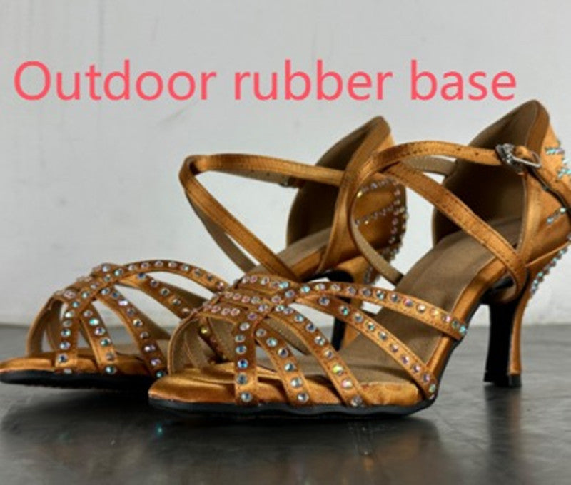 Diamond Latin Dance Shoes Women's High Heel Dancing Shoes - Enfance-Heureuse