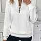 Texture Half Zip Long Sleeve Sweatshirt - Enfance-Heureuse