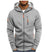 Men's Casual Zipper Hooded Sweater Solid Color Sports Fitness Jackets Cardigan - Enfance-Heureuse