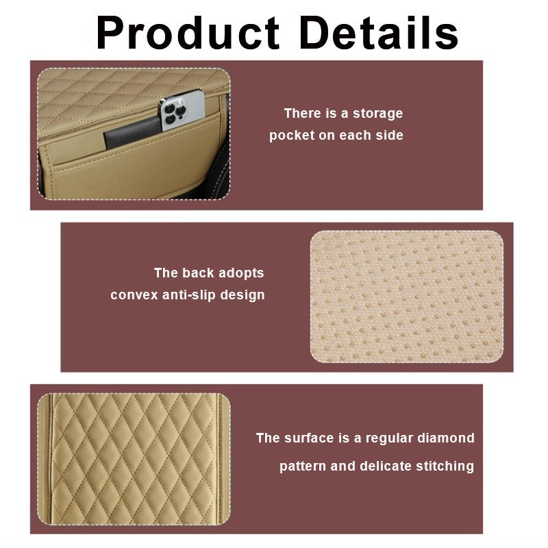 Car Armrest Box Reinforced Pad With Side Storage Bag - Enfance-Heureuse