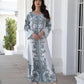Women's Printed Long Sleeved Robe Dress - Soft And Elastic - Enfance-Heureuse