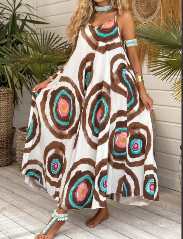 European And American Bohemian Style Printing Loose Casual Dress - Enfance-Heureuse