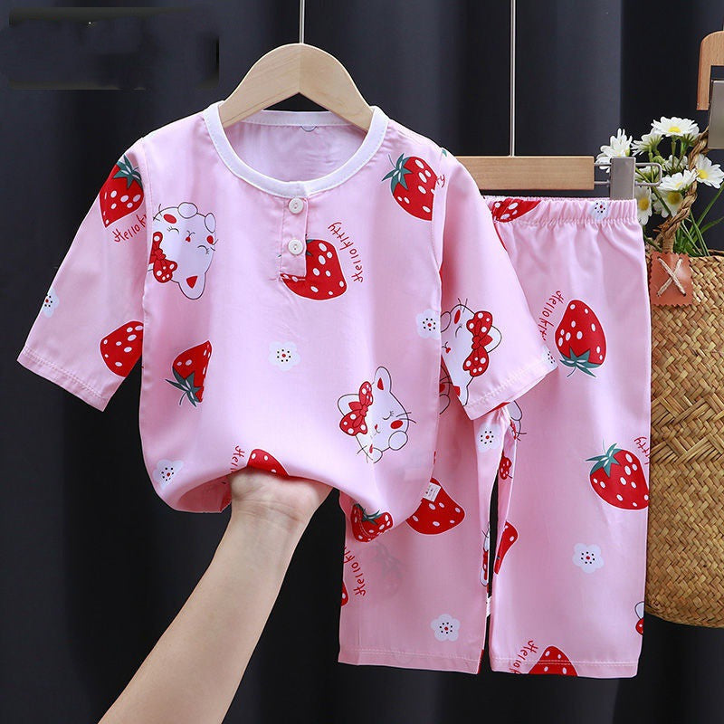 Summer Clothes Cotton Silk Air-conditioning Clothes Baby Clothes - Enfance-Heureuse