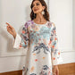 Robe caftan longue élégante à imprimé floral