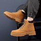 Mens Winter Boots Chunky Mid Heel Shoes Fashion Ankle Boots - Enfance-Heureuse