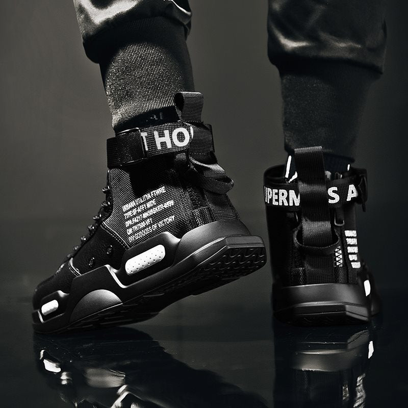 Martin Boots Motorcycle Black Work Shoes - Enfance-Heureuse