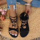 Flower Open Toe Flat Sandals - Enfance-Heureuse