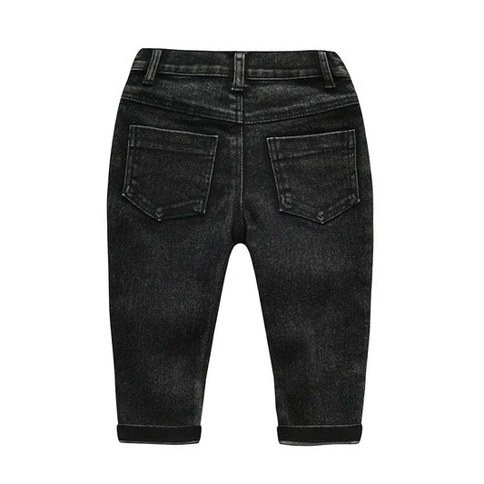 Children's High Elastic Fitting Denim Trousers - Enfance-Heureuse