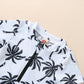 Traje de baño de una pieza de algodón para niño con estampado de cocoteros y sombrero con cinta