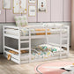 Full Over Full Bunk Bed With Ladder, White - Enfance-Heureuse