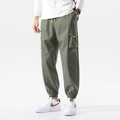 Overalls Mens Trendy Brand Harem Pants Sports Feet Nine-point Beam Feet Casual Pants - Enfance-Heureuse