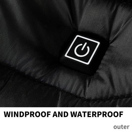 Chaqueta acolchada calefactable para hombre, abrigo eléctrico con capucha aislante, cortavientos, 9 zonas de calor