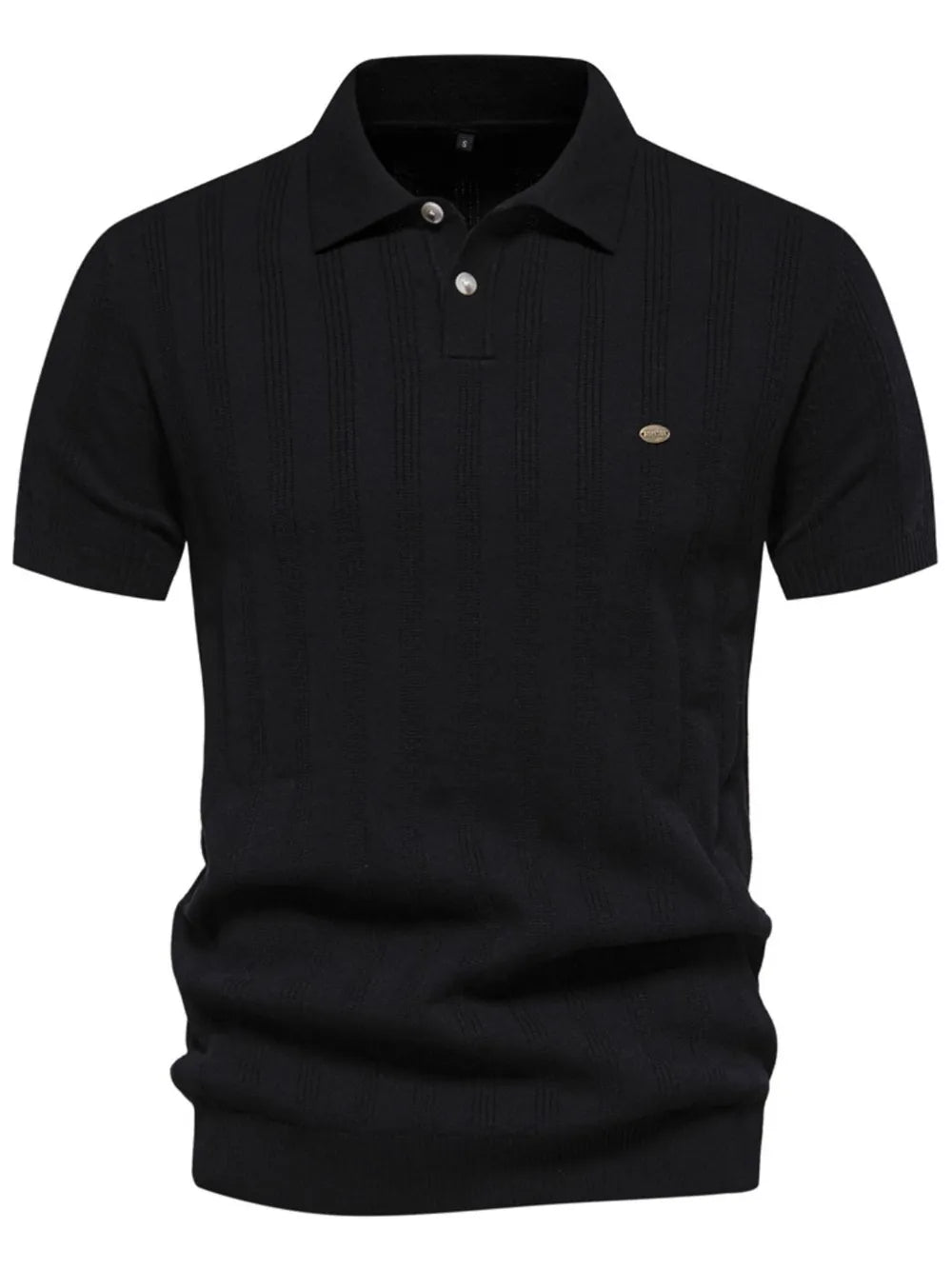 Men's Collared Neck Short Sleeve Knit Polo - Enfance-Heureuse