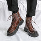 New Mid-top Round Head Chelsea Men's Boots - Enfance-Heureuse
