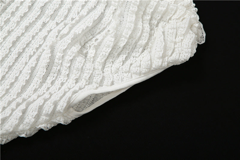 Fashion Shoulder Sleeve Irregular Hem Dress - Enfance-Heureuse