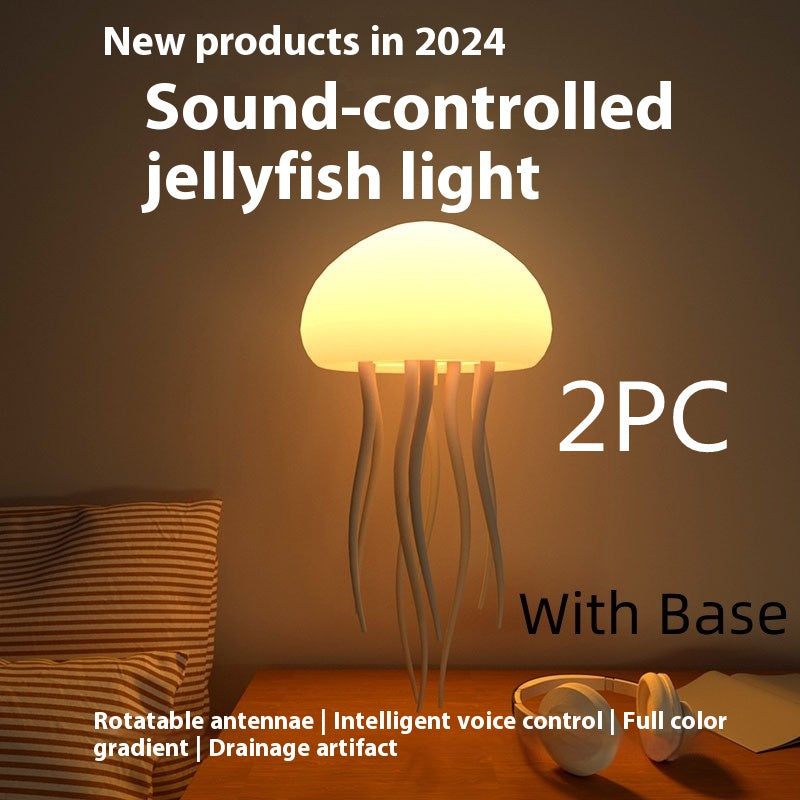 Jellyfish Mood Lamp LED Jellyfish Night Light Portable Jellyfish Lamp Jellyfish Decorations Smart Table Lamp For Bedside Desk - Enfance-Heureuse