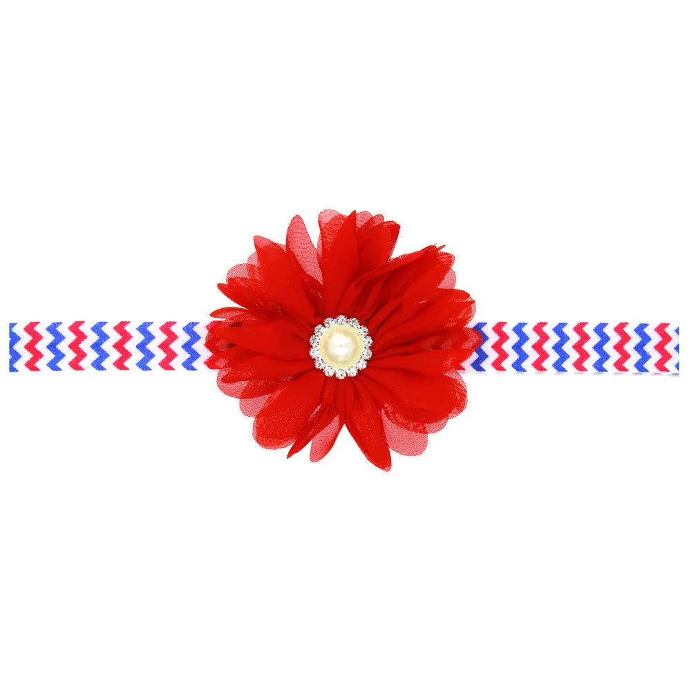 Children's Striped Rose Headband