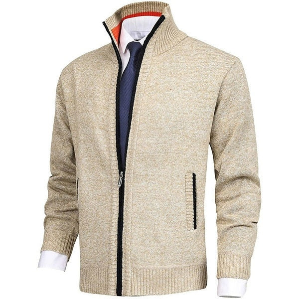 Men's Knitted Regular Fit Full Zip Cardigan Sweater Cardigan Sweater For Mens Knit Sweater Casual Outerwear - Enfance-Heureuse