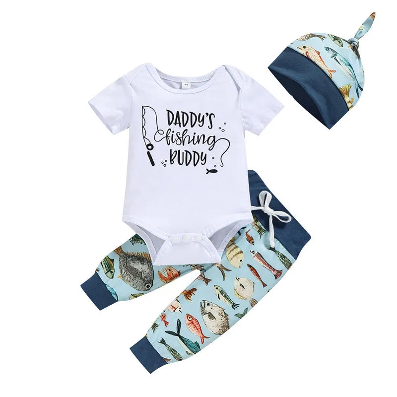 Boys Letter Print Short Sleeve Suit - Enfance-Heureuse