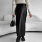 Autumn And Winter European And American Retro Leather Leather Skirt Split Skirt - Enfance-Heureuse