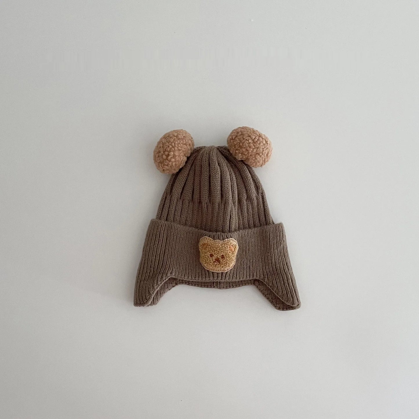 Baby Wool Cute Bear Earmuffs Hat - Enfance-Heureuse