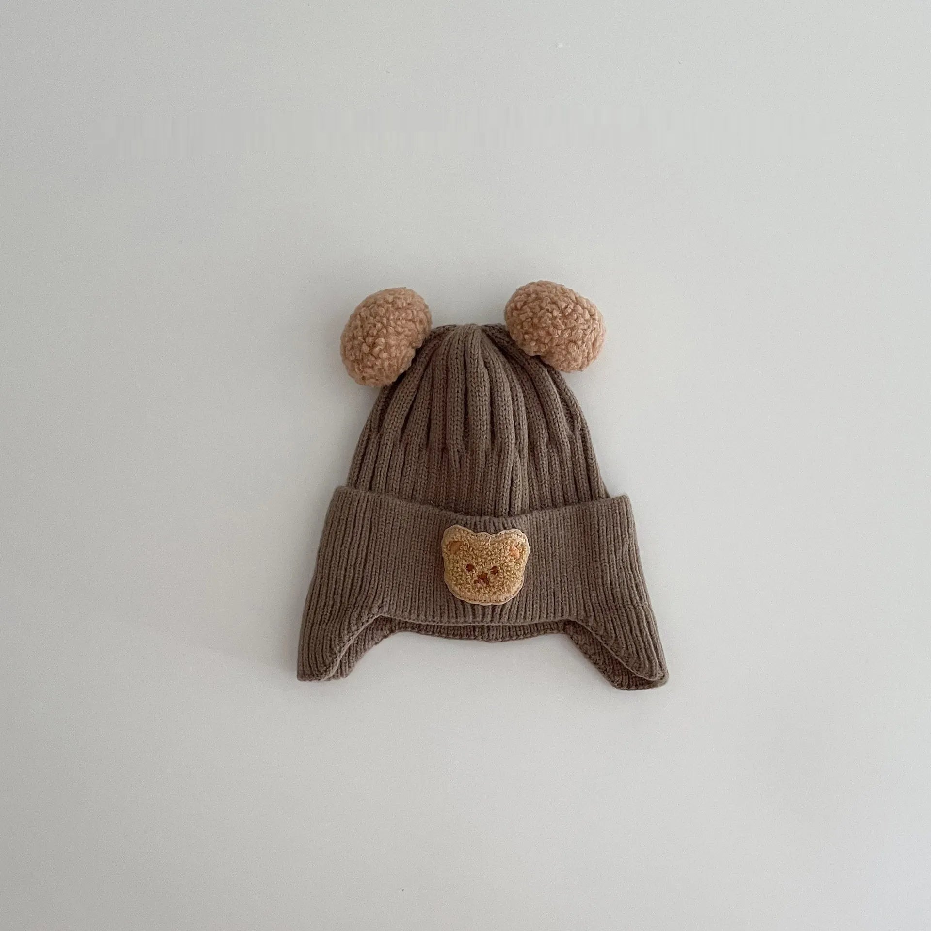 Baby Wool Cute Bear Earmuffs Hat - Enfance-Heureuse