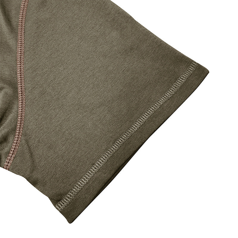 Fashion Short-sleeved Polo Shirt Summer Button V-neck T-shirt Tops Mens Clothing - Enfance-Heureuse