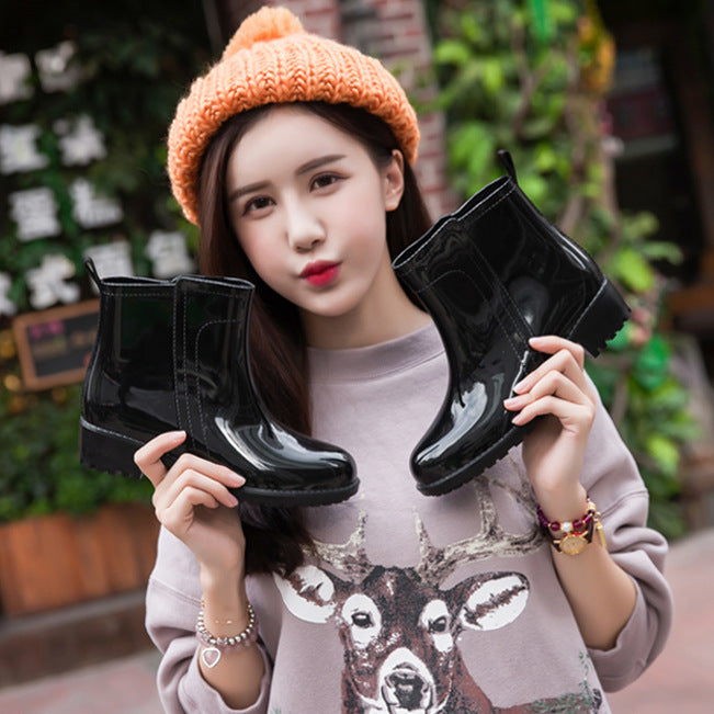 Water Shoes Women's Rain Short Tube Rain Boots - Enfance-Heureuse