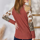 Hailey & Co Full Size Leopard Waffle-Knit Blouse - Enfance-Heureuse