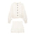 Flower Button Decoration Knitted Coat Short Mini Skirt Suit - Enfance-Heureuse