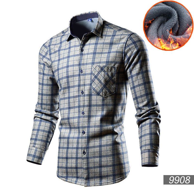 Men's Trendy Fleece-lined Thick Warm Trendy Shirt - Enfance-Heureuse