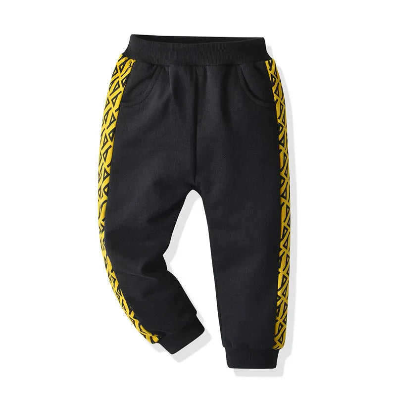 CUHK Enfants À Manches Longues Imprimé Fermeture Éclair Chemise Casual Pantalon De Sport Mis Noir Deux-Pièce Ensemble