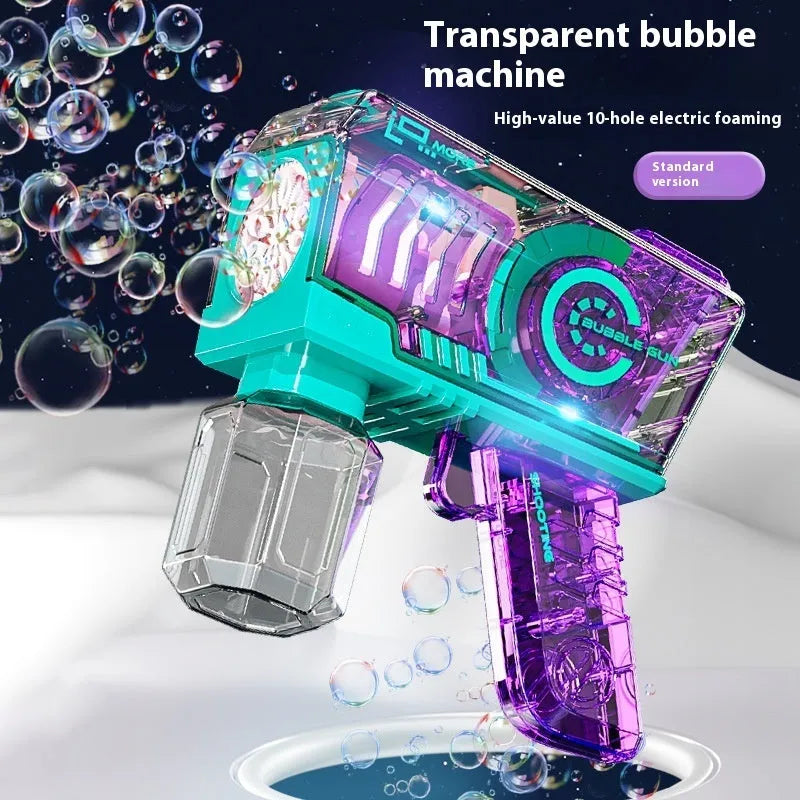 Bubble Gun Mechanical Transparent Light Automatic Bubble Toy - Enfance-Heureuse