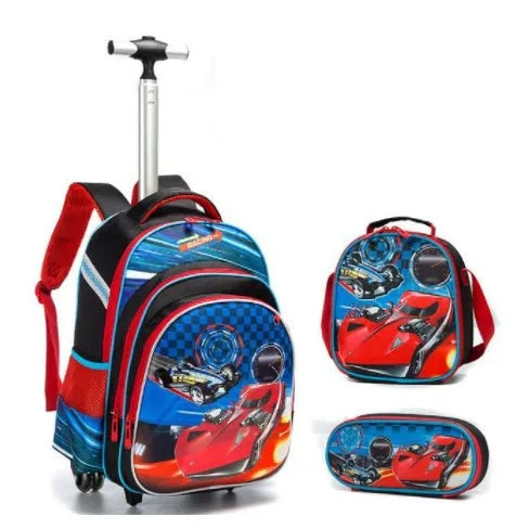 Three-piece Trolley Bag For Primary School Students - Enfance-Heureuse