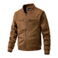 Suede Stand Collar Men's Jacket Double Zipper Pocket Clothing Mens - Enfance-Heureuse
