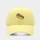 Hot Dog Embroidery Pattern Soft Top Peak Cap
