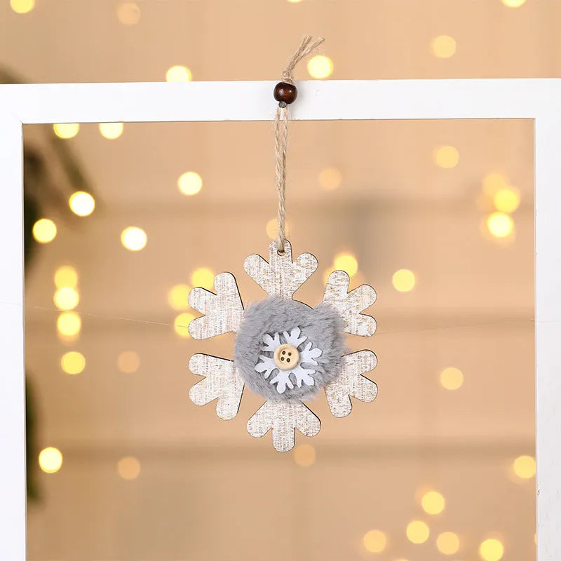 Christmas Tree Wooden Plush Decoration Pendant - Enfance-Heureuse