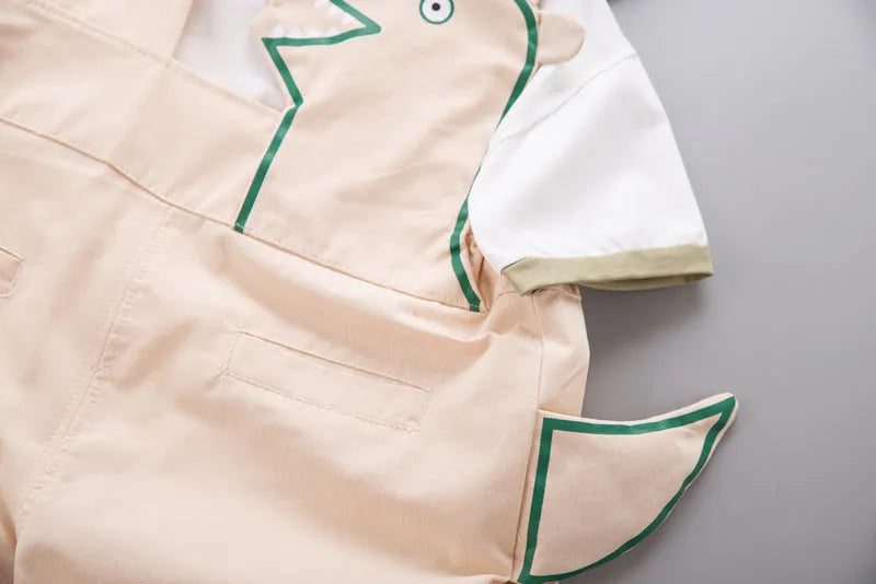 T-shirt Suspender Shorts Two-piece Set - Enfance-Heureuse