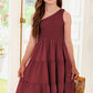 One-Shoulder Sleeveless Tiered Dress - Enfance-Heureuse