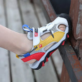 Noir Garçons Sandales Baotou Colorblock Doux Sole Chaussures De Plage - Enfance-Heureuse