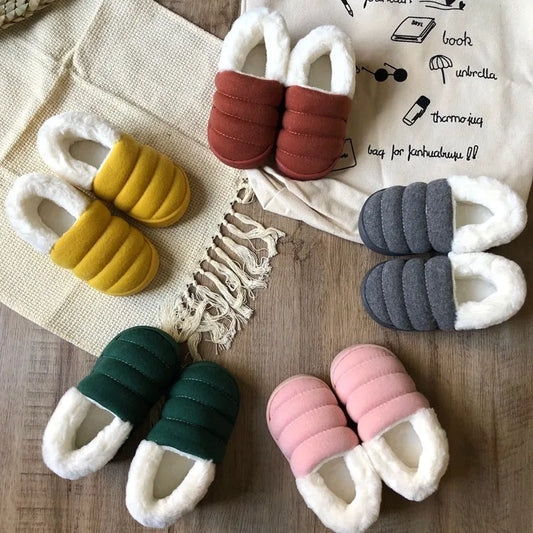 Candy Color Children Cotton Slippers Indoor And Outdoor Home Shoes Boys Girls - Enfance-Heureuse