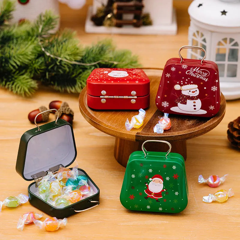 Christmas Decoration Supplies Tinplate Handbag Candy Box - Enfance-Heureuse