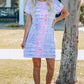Women Tie-Dye Belted T-Shirt Dress - Enfance-Heureuse