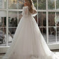 Boho Bride Gown Puff Sleeve Off Shoulder Wedding Dresses - Enfance-Heureuse